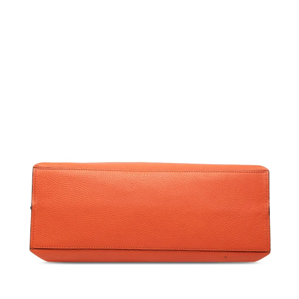 Gucci Medium Leather Bamboo Daily Satchel Orange Leather Very good - Inside View