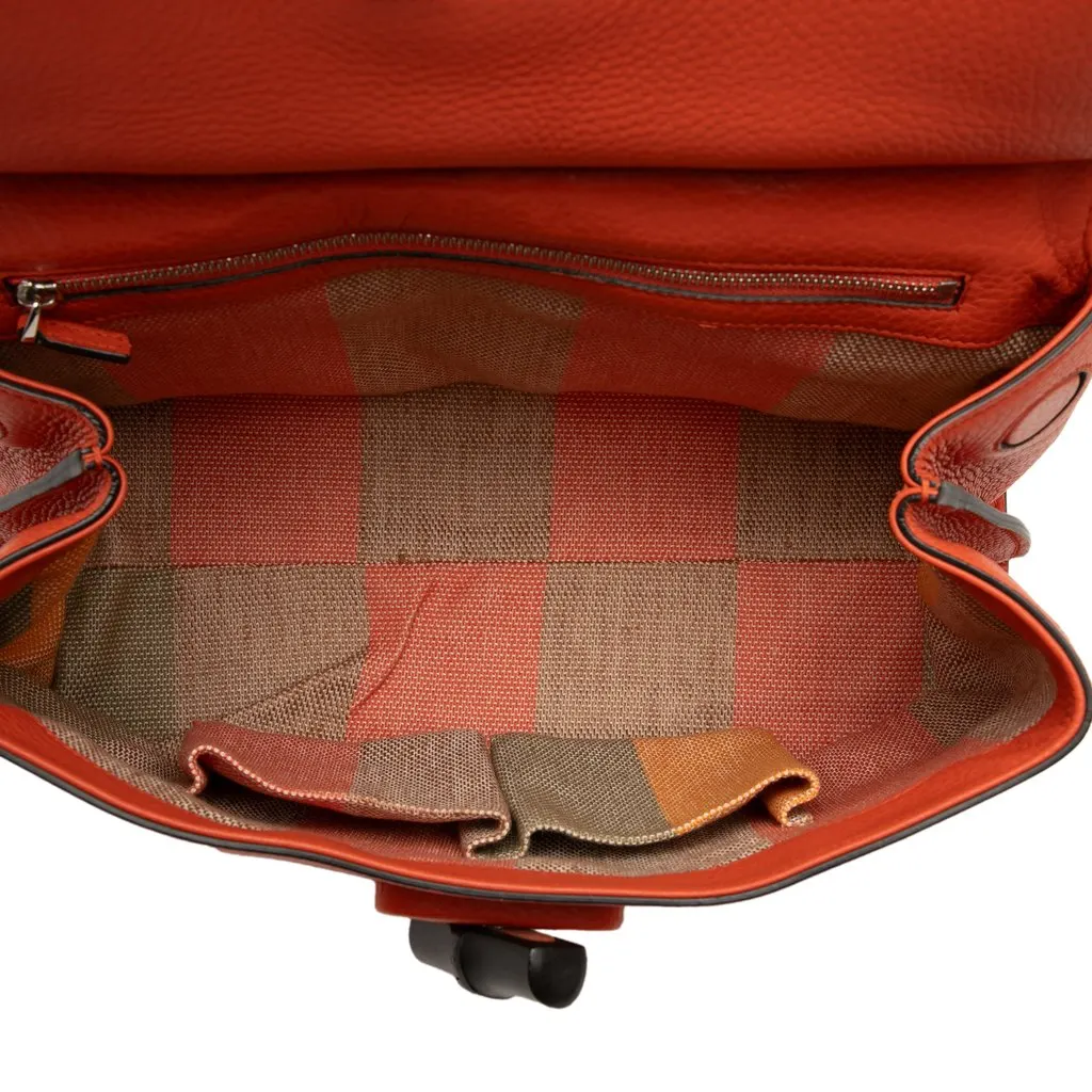 Gucci Medium Leather Bamboo Daily Satchel Orange Leather Very good - Model View