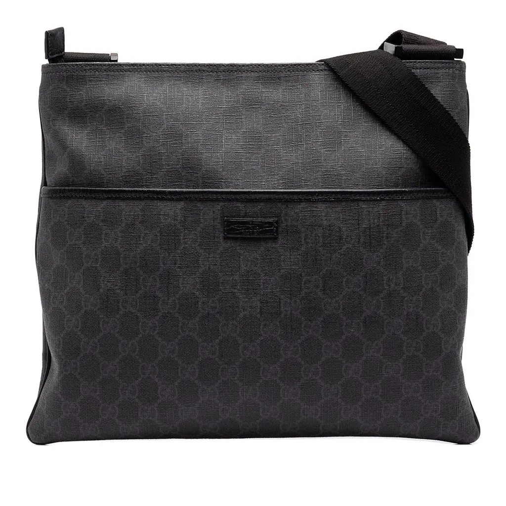 Gucci GG Supreme Crossbody Black Canvas Good - Front View