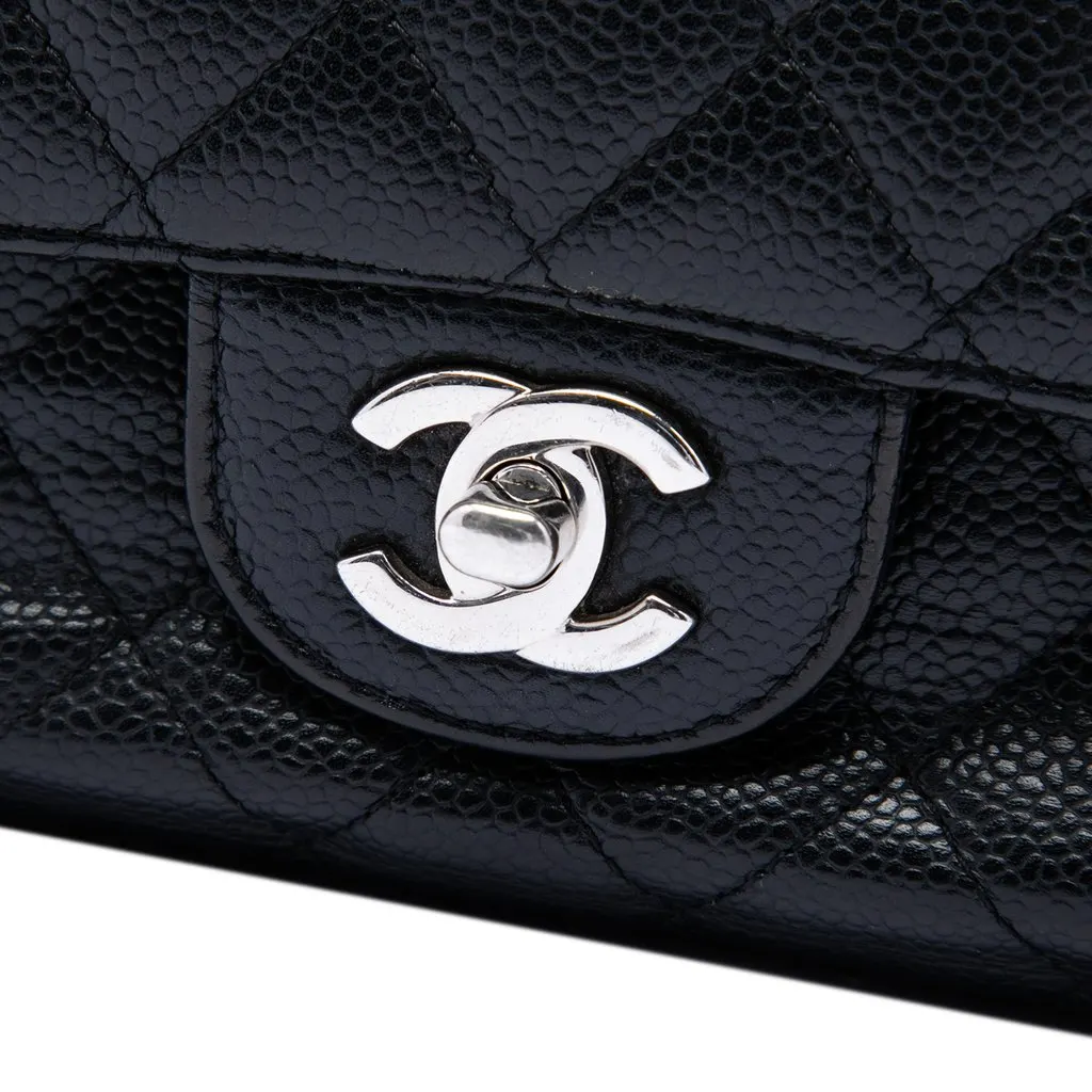 Chanel Medium Classic Caviar Double Flap Black Leather Very good - Box View
