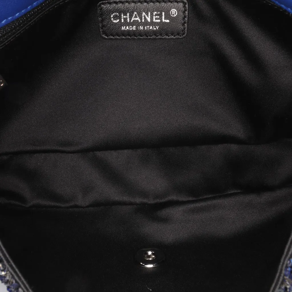 Chanel Medium Classic Sequin Single Flap Blue Very good - Model View