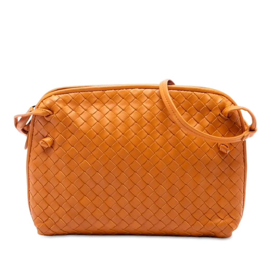 Bottega Veneta Nappa Intrecciato Nodini Crossbody Orange Leather Very good - Front View