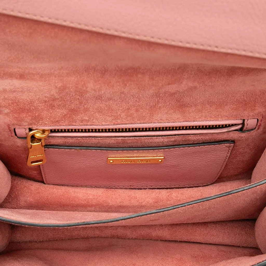 Miu Miu Goatskin Madras Crossbody Pink Leather Very good - Model View
