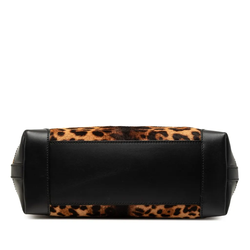 Gucci Large Pony Hair Leopard Print Tote Brown Leather Very good - Inside View