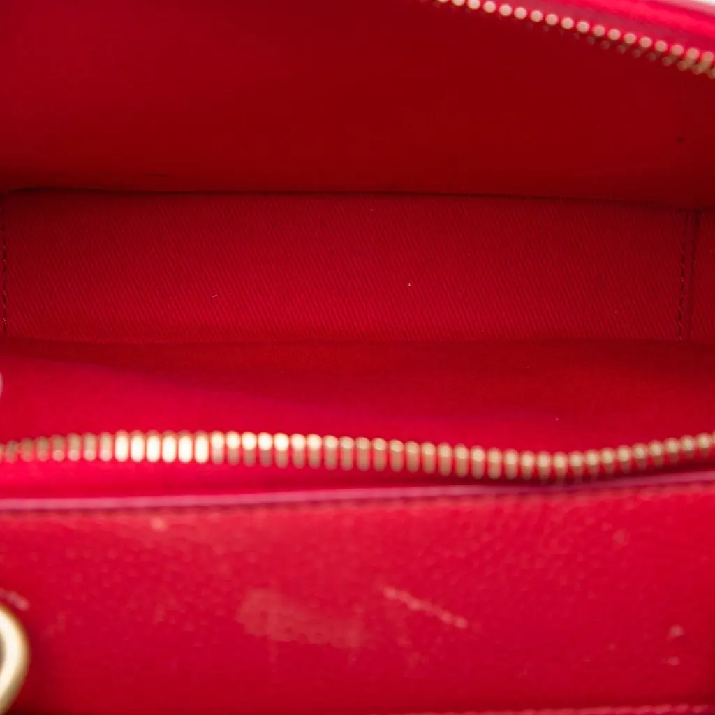 Chanel Small CC Quilted Caviar Top Handle Camera Bag Red Leather Very good - Box View