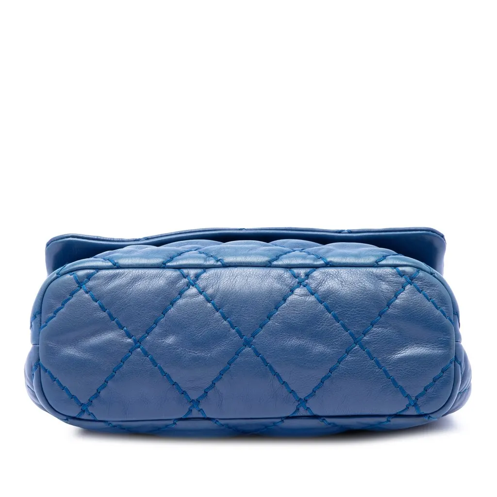 Chanel Small Calfskin Love Me Tender Flap Blue Leather Very good - Inside View