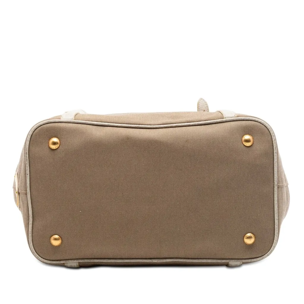 Prada Canvas Canapa Logo Bow Satchel Beige Very good - Inside View