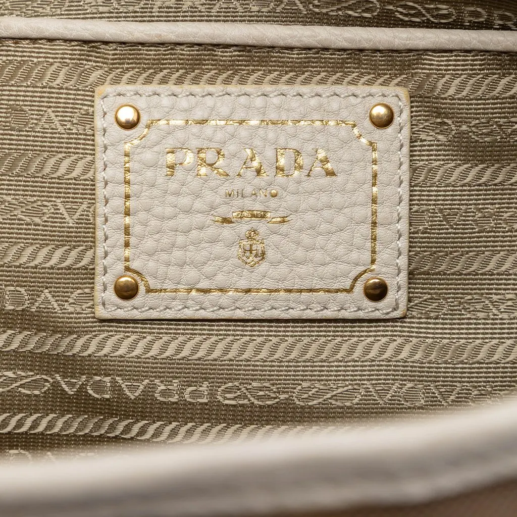 Prada Canvas Canapa Logo Bow Satchel Beige Very good - Box View