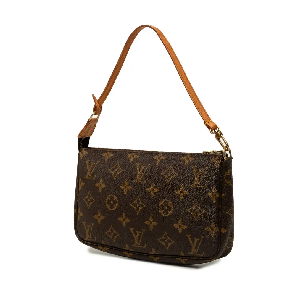 Louis Vuitton Monogram Pochette Accessoires Brown Canvas Good - Back View