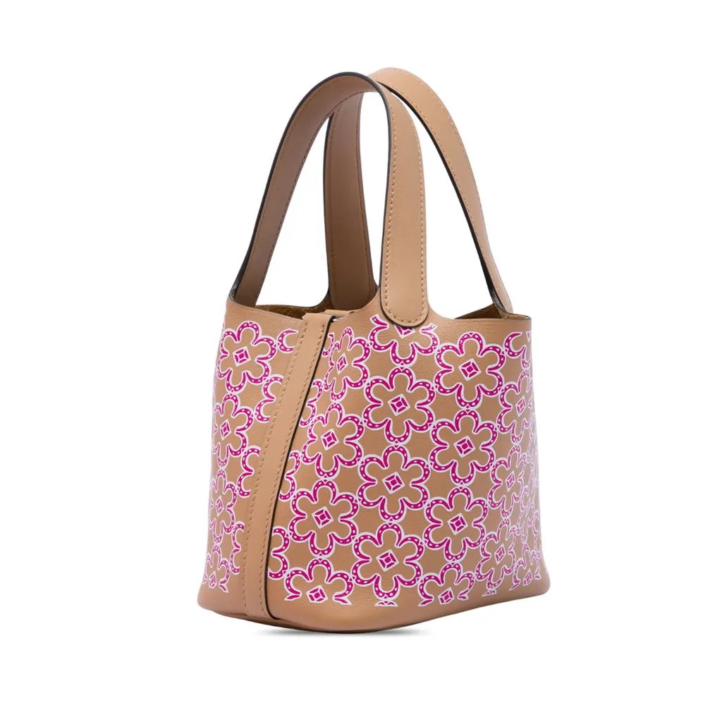 Hermès Micro Swift Lucky Daisy Picotin Lock 14 Brown Leather Very good - Back View