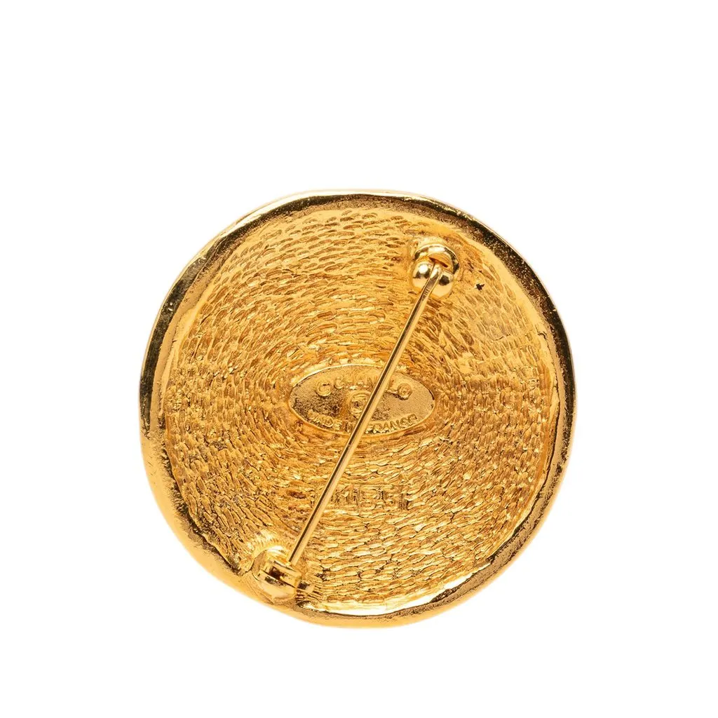 Chanel CC Gold Plated 31 Rue Cambon Brooch Gold Metal Very good - Back View