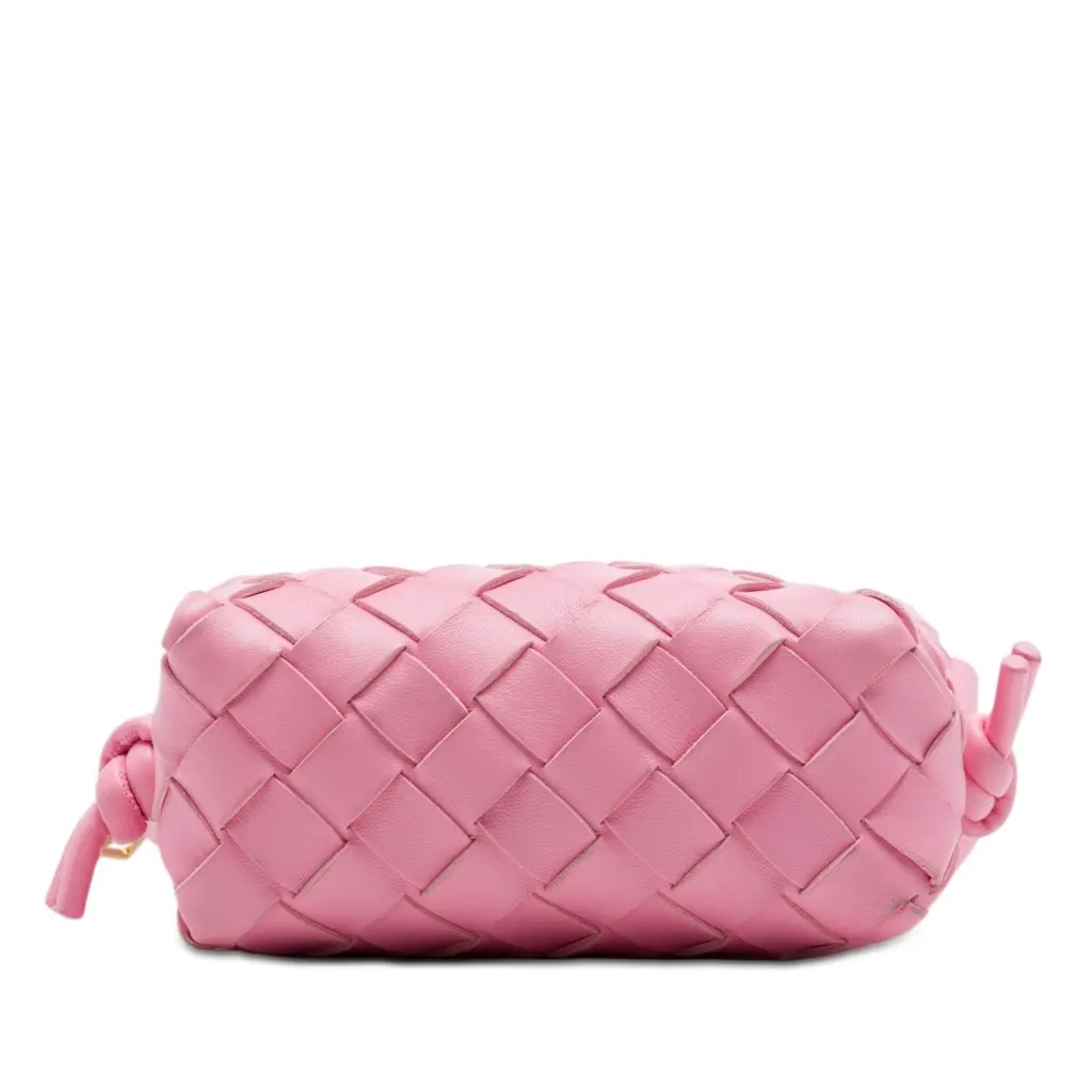 Bottega Veneta Candy Lambskin Intrecciato Loop Camera Bag Pink Leather Very good - Inside View