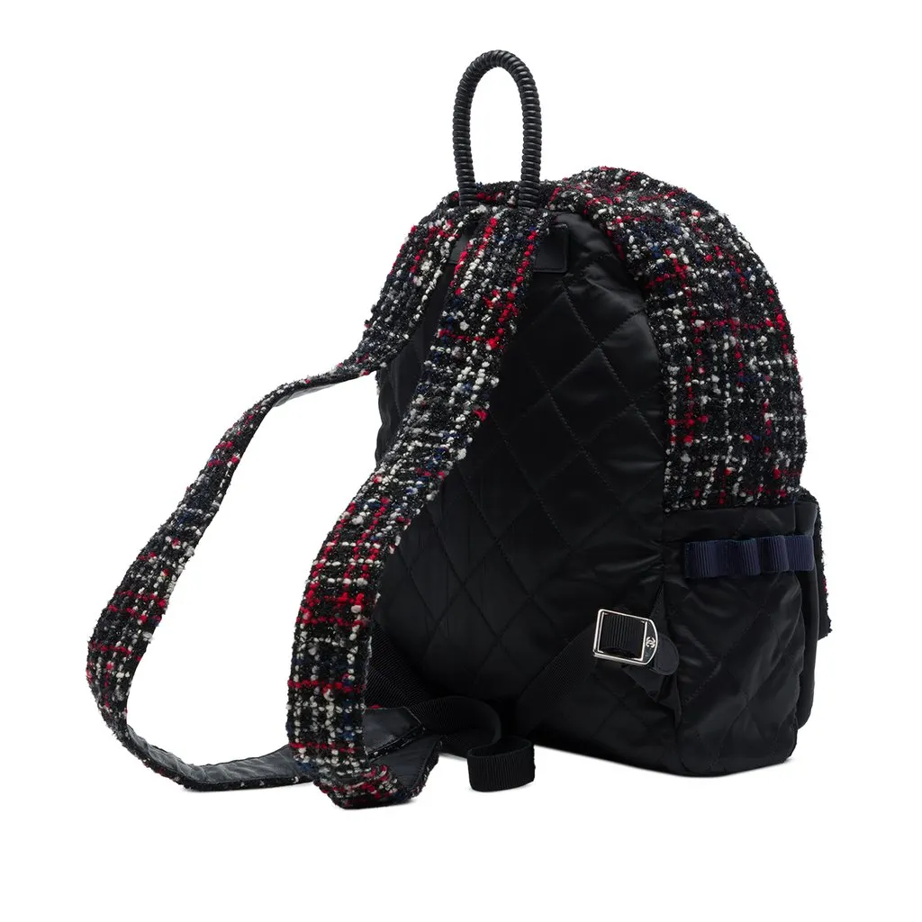 Chanel Quilted Nylon and Tweed Astronaut Essentials Backpack Black Very good - Back View