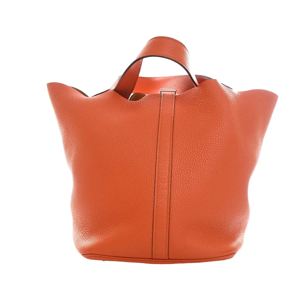 Hermès Clemence Picotin Lock 26 Orange Leather Very good - Back View