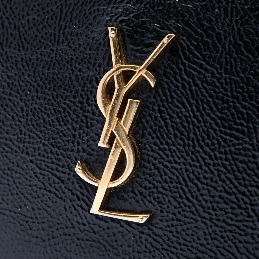 Saint Laurent Textured Patent Monogram Kate Wallet on Chain Black Leather Very good - Box View
