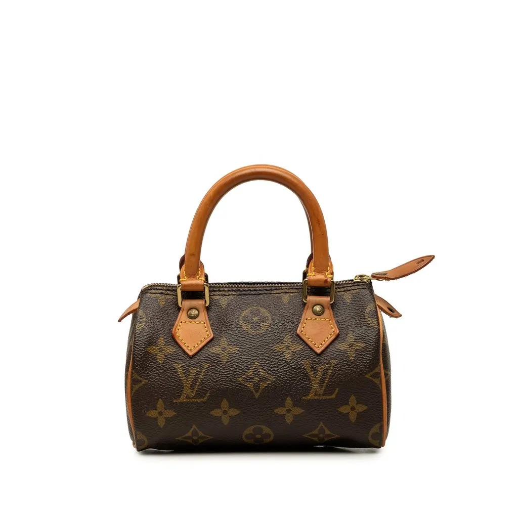 Louis Vuitton Monogram Mini Speedy HL Brown Canvas Good - Front View