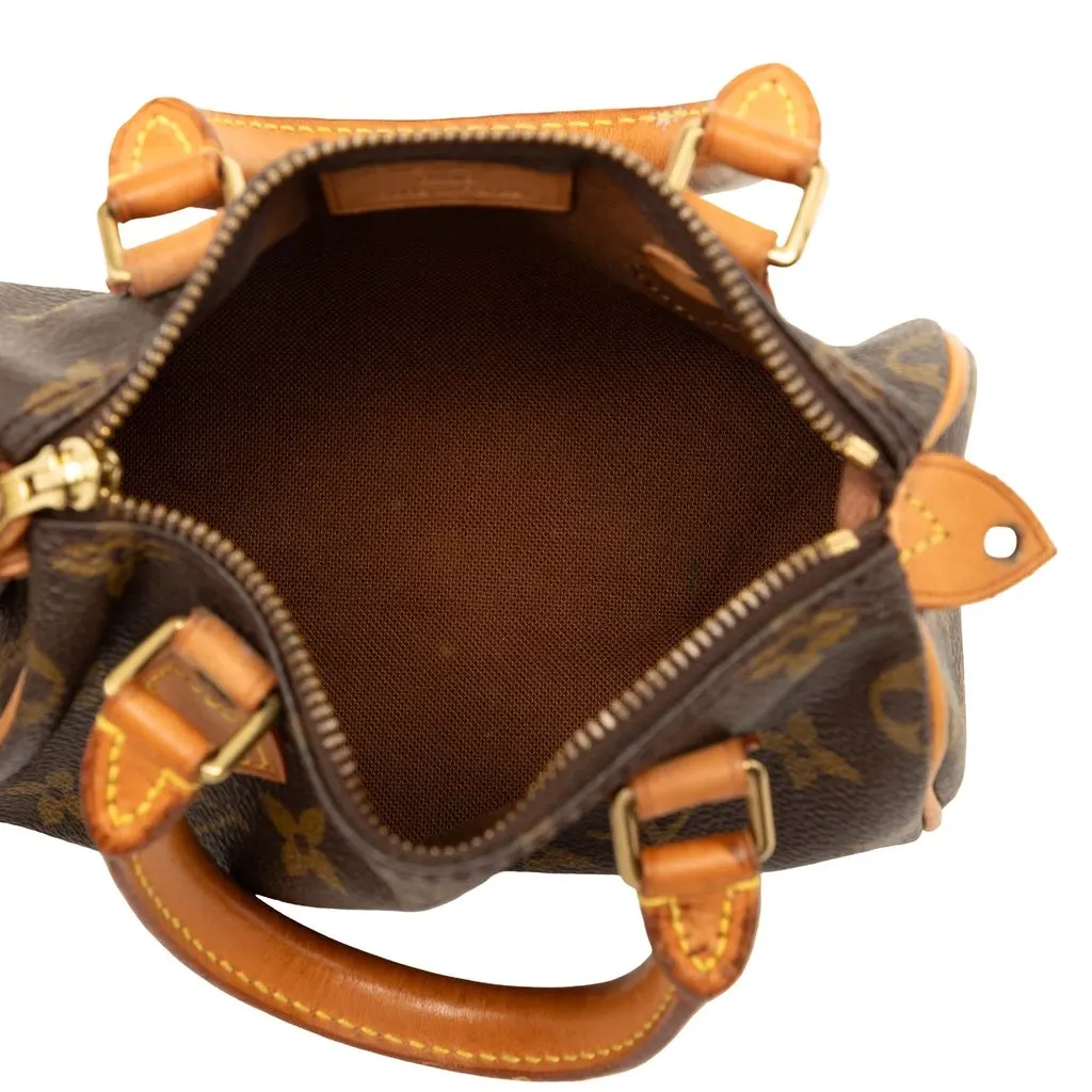 Louis Vuitton Monogram Mini Speedy HL Brown Canvas Good - Model View