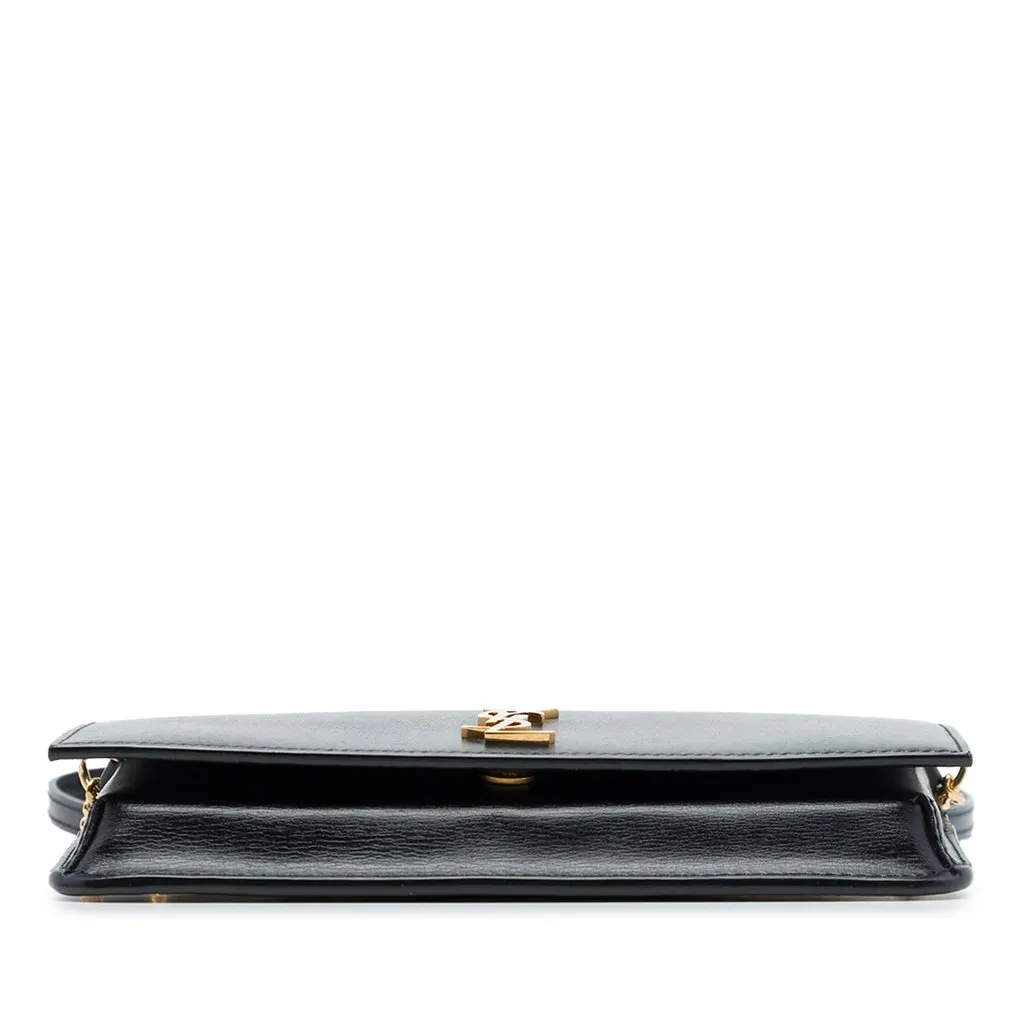 Saint Laurent Leather Monogram Kate Wallet On Chain Black Leather Very good - Inside View
