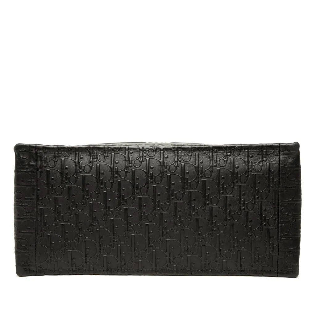 Dior Medium Oblique Embossed Leather Book Tote Black Leather Very good - Inside View