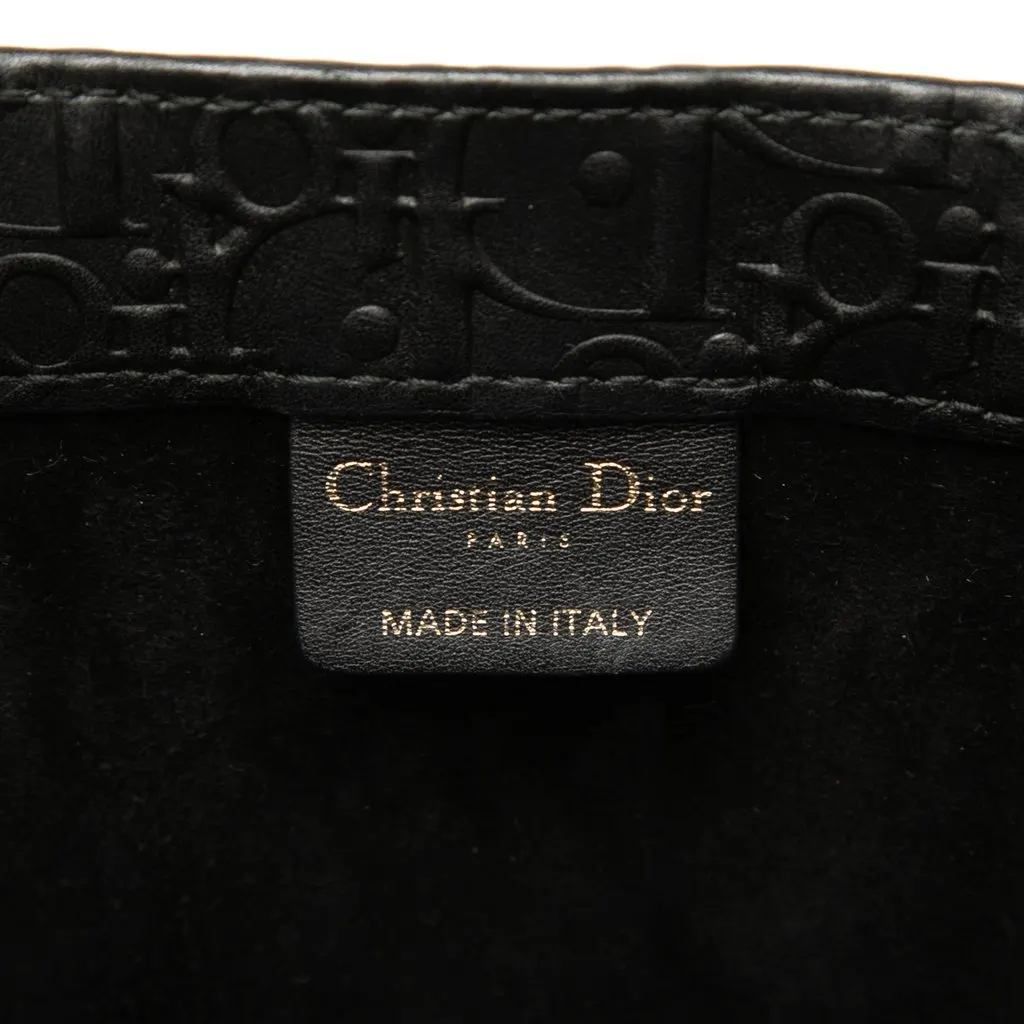 Dior Medium Oblique Embossed Leather Book Tote Black Leather Very good - Box View