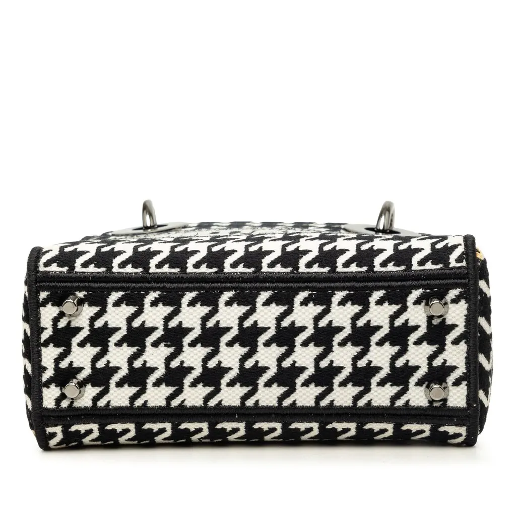 Dior Mini Embroidered Canvas Houndstooth Lady D Lite White Very good - Inside View