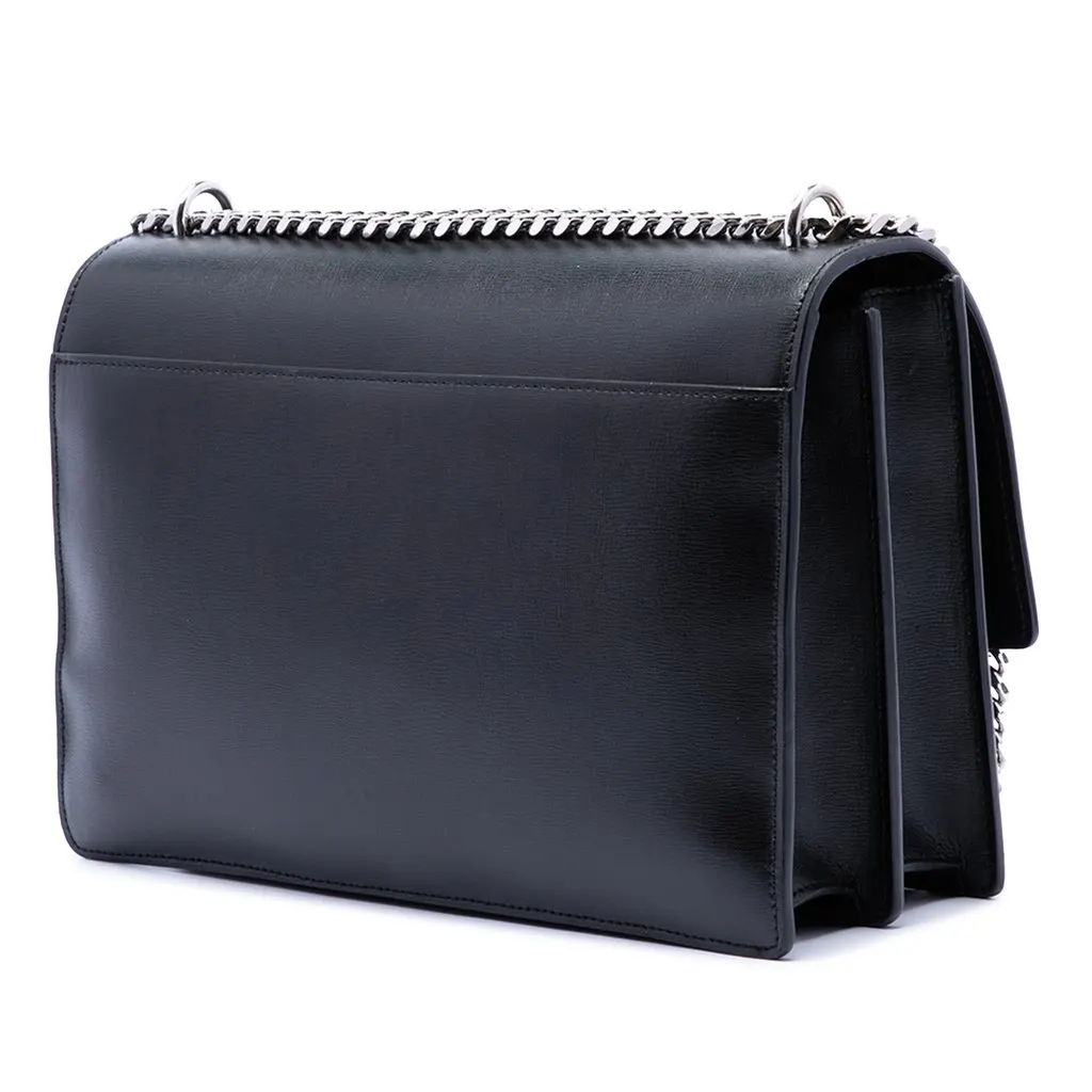 Saint Laurent Large Calfskin Monogram Sunset Crossbody Black Leather Very good - Back View