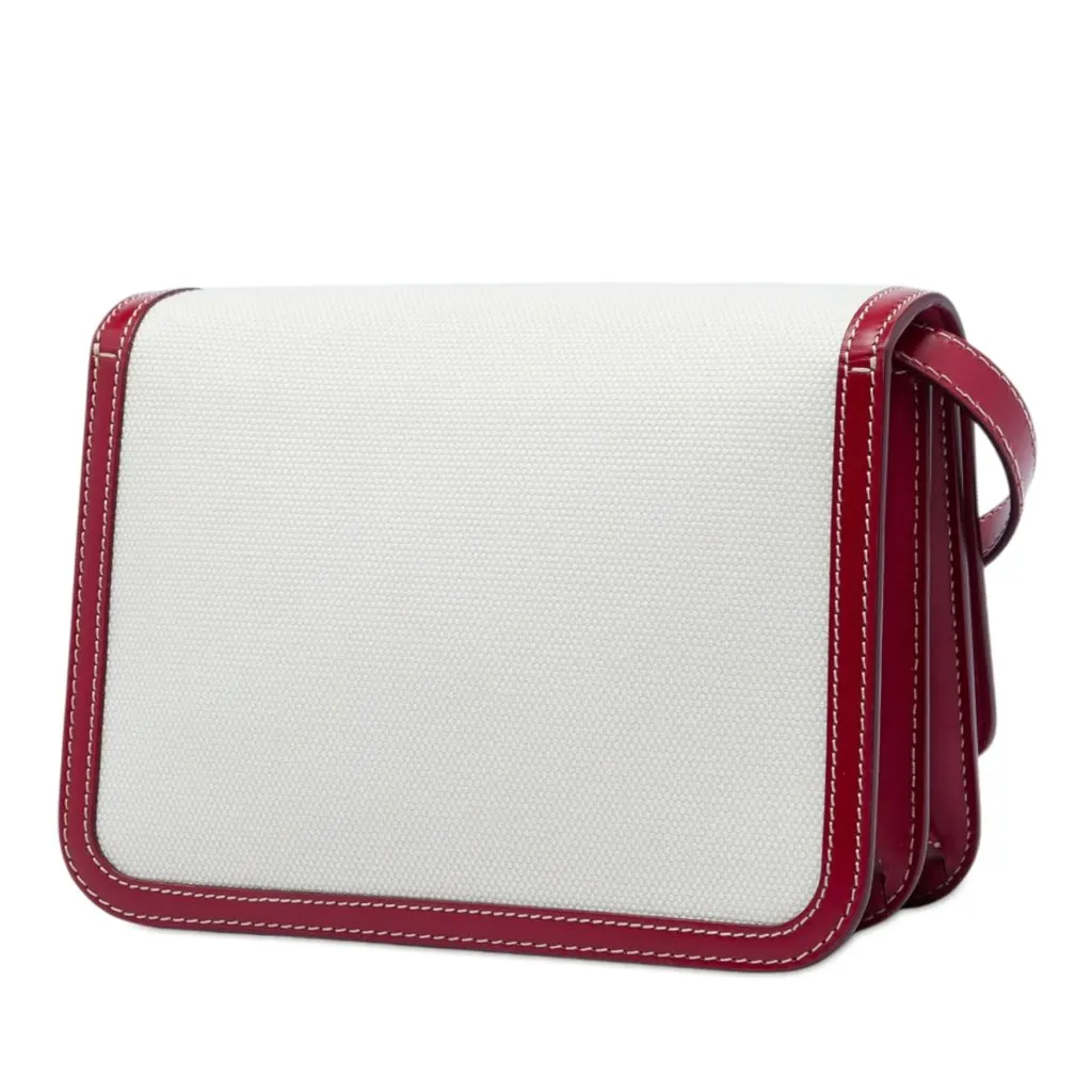 Burberry Small Canvas TB Flap Crossbody White Very good - Back View