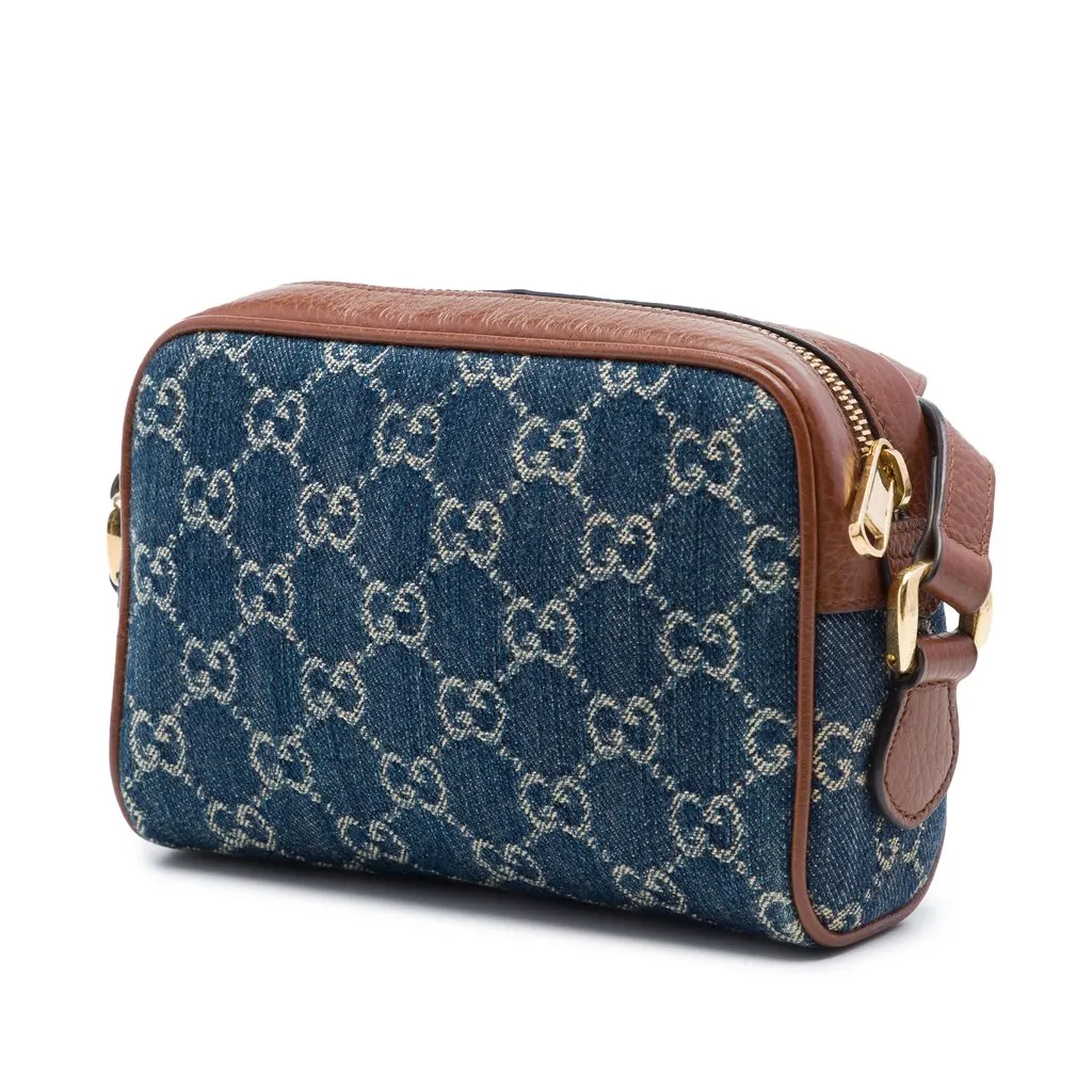Gucci Mini GG Denim Ophidia Crossbody Blue Very good - Back View