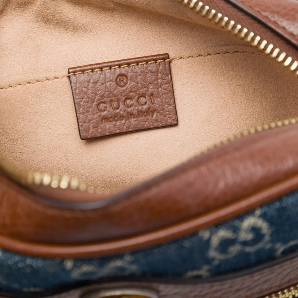 Gucci Mini GG Denim Ophidia Crossbody Blue Very good - Box View