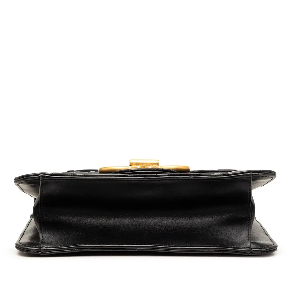 Salvatore Ferragamo Quilted Leather Gancini Flap Shoulder Bag Black Leather Very good - Inside View