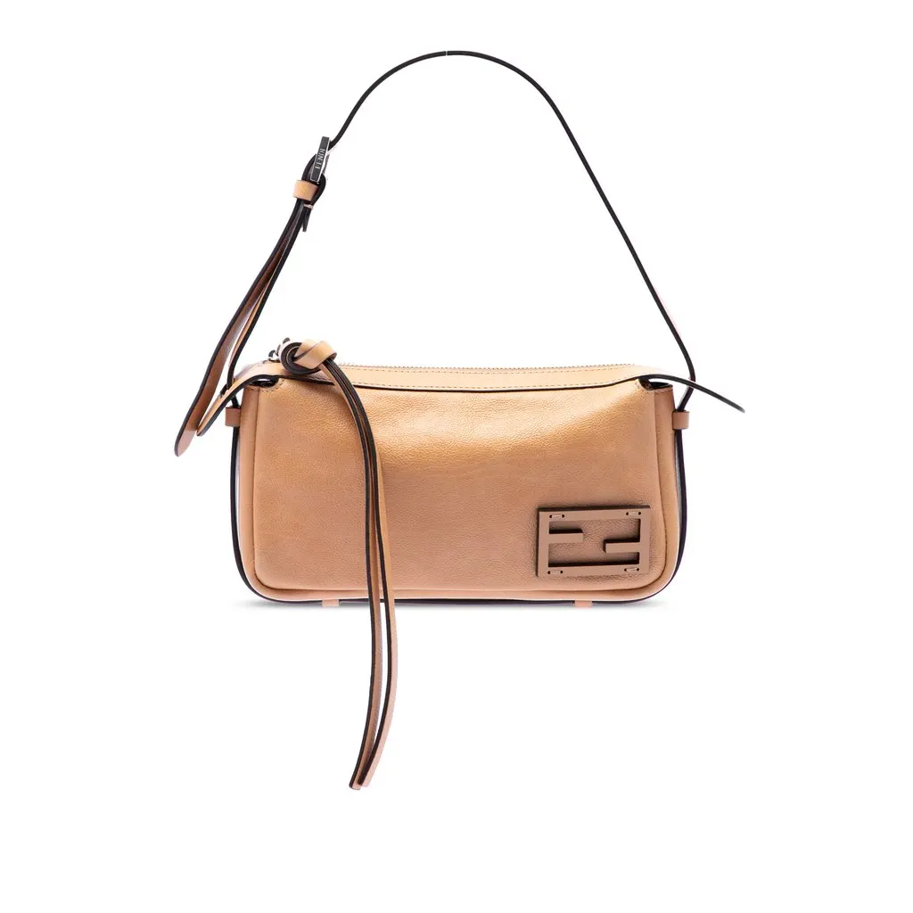 Fendi Mini Calfskin Simply Handbag Beige Leather Very good - Front View