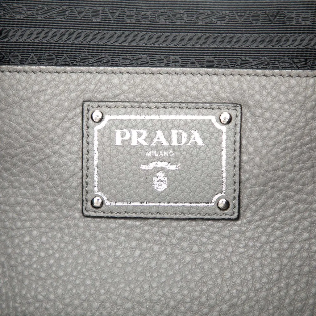 Prada Vitello Daino Open Convertible Tote Grey Leather Good - Box View
