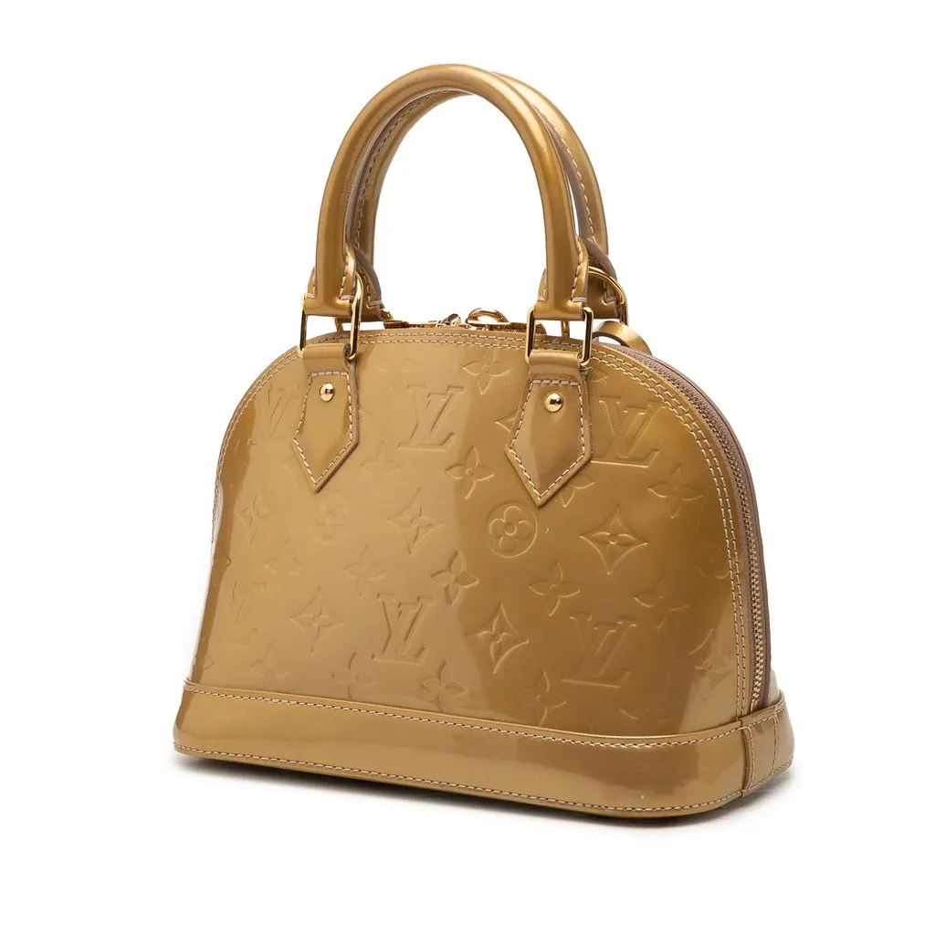 Louis Vuitton Monogram Vernis Alma BB Gold Leather Very good - Back View