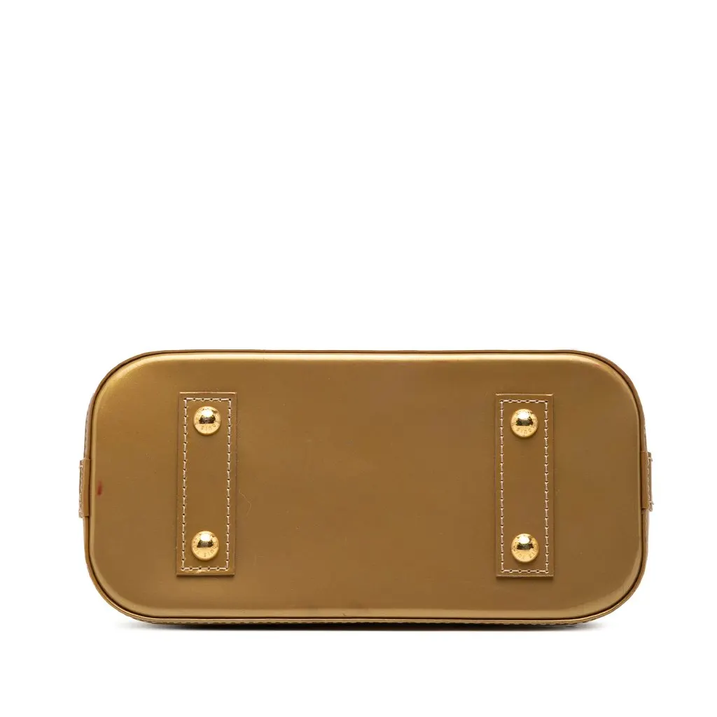 Louis Vuitton Monogram Vernis Alma BB Gold Leather Very good - Inside View