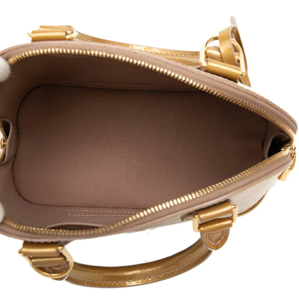 Louis Vuitton Monogram Vernis Alma BB Gold Leather Very good - Model View