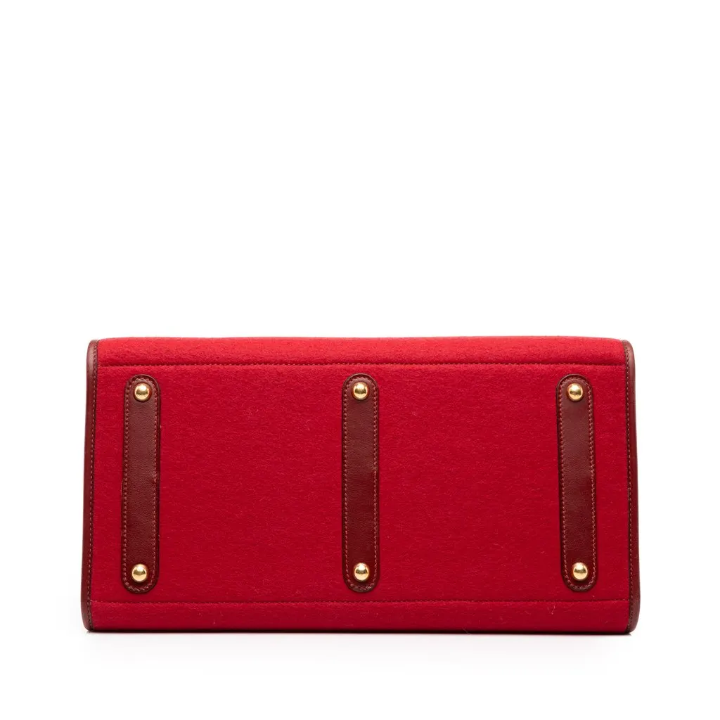 Hermès Felt and Gulliver Feu2Dou Tote Red Wool Good - Inside View