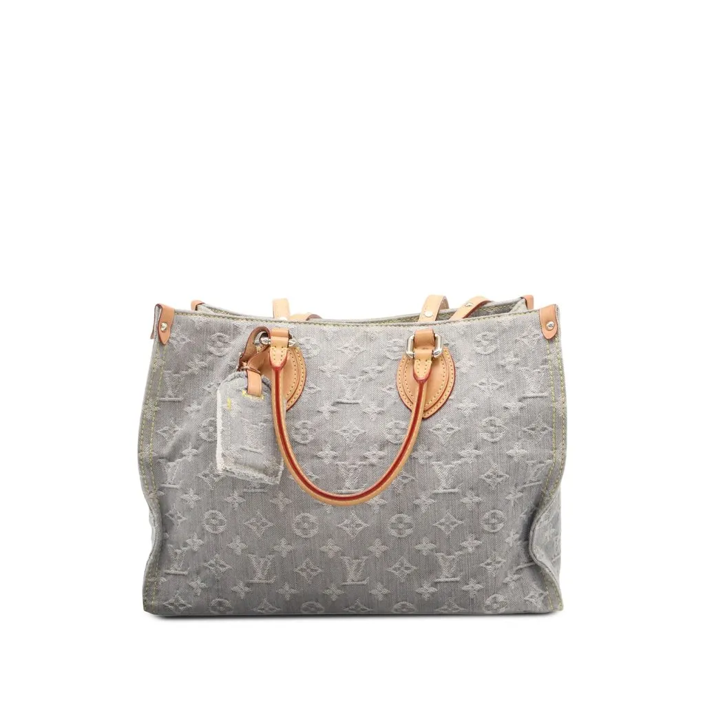 Louis Vuitton Monogram Denim Onthego MM Grey Denim Very good - Front View