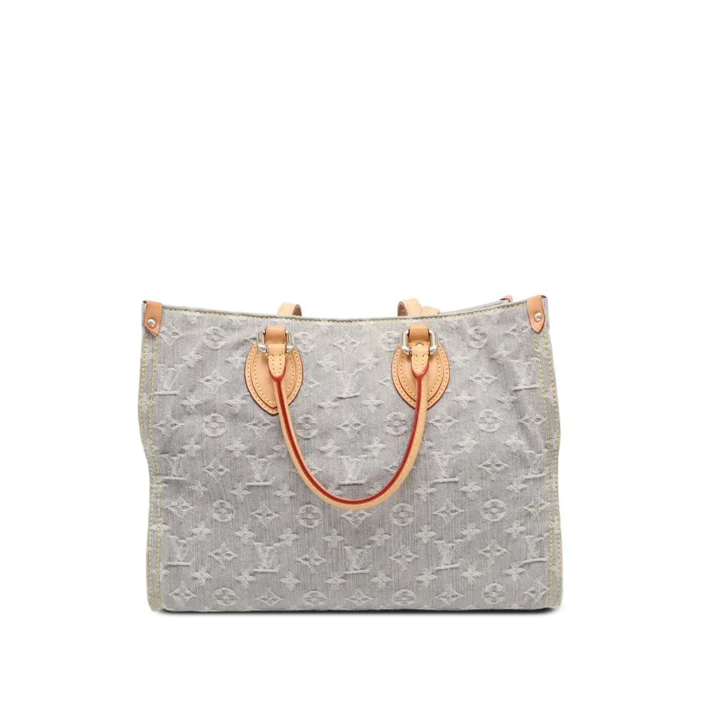 Louis Vuitton Monogram Denim Onthego MM Grey Denim Very good - Back View