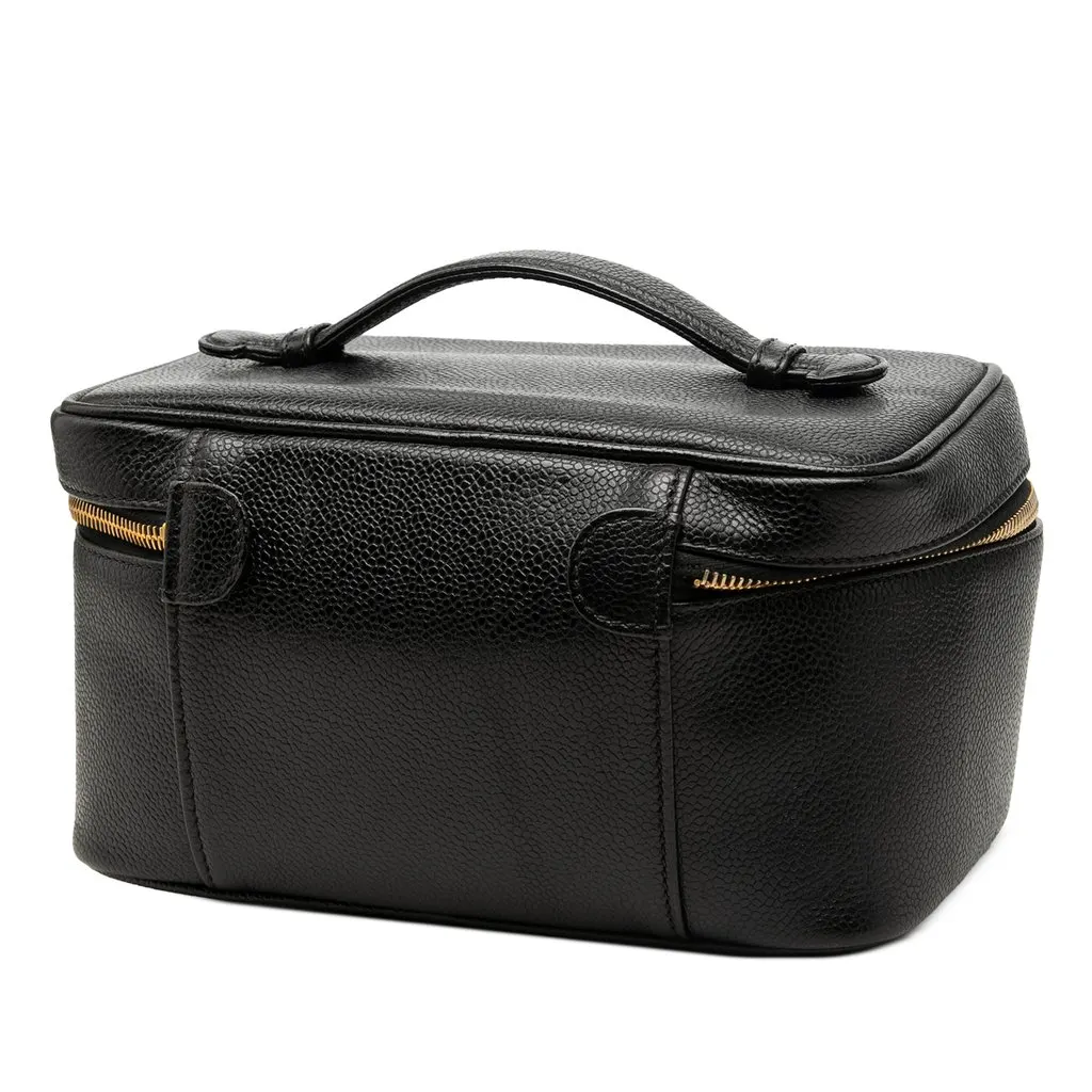 Chanel CC Caviar Vanity Bag Black Leather Very good - Back View