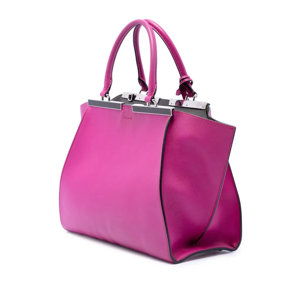 Fendi Medium Calfskin 3Jours Satchel Purple Leather Very good - Back View