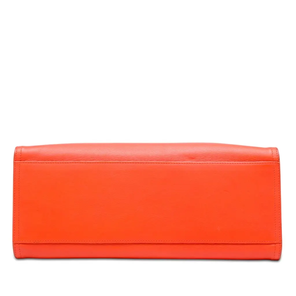 Bottega Veneta Leather Intrecciato Frame Top Handle Bag Orange Leather Very good - Inside View