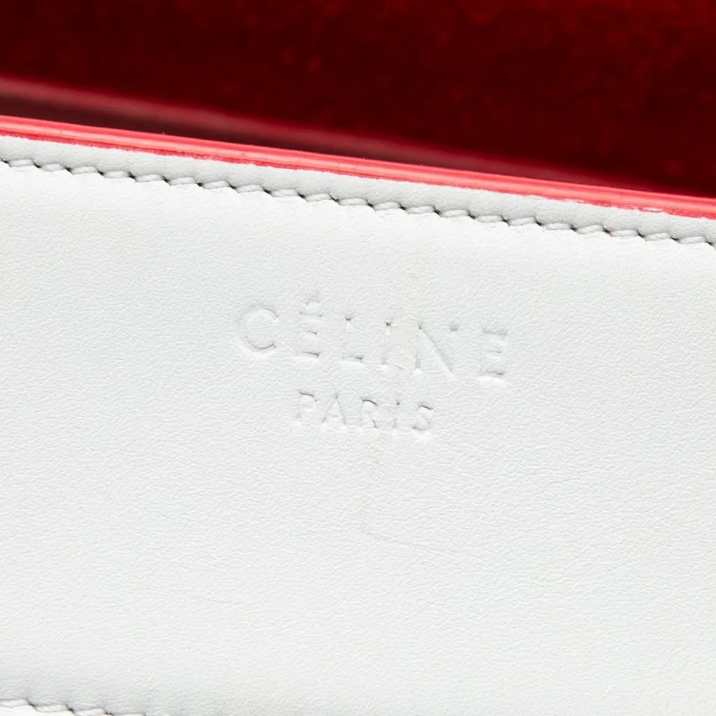 Celine Medium Leather Phantom Luggage Tote White Leather Good - Box View
