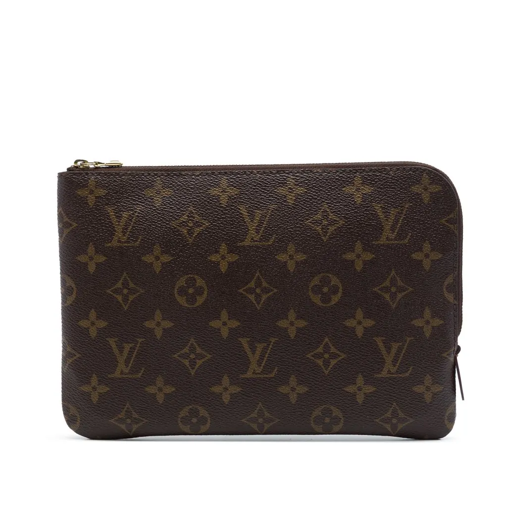 Louis Vuitton Monogram Etui Voyageur PM Brown Canvas Very good - Front View