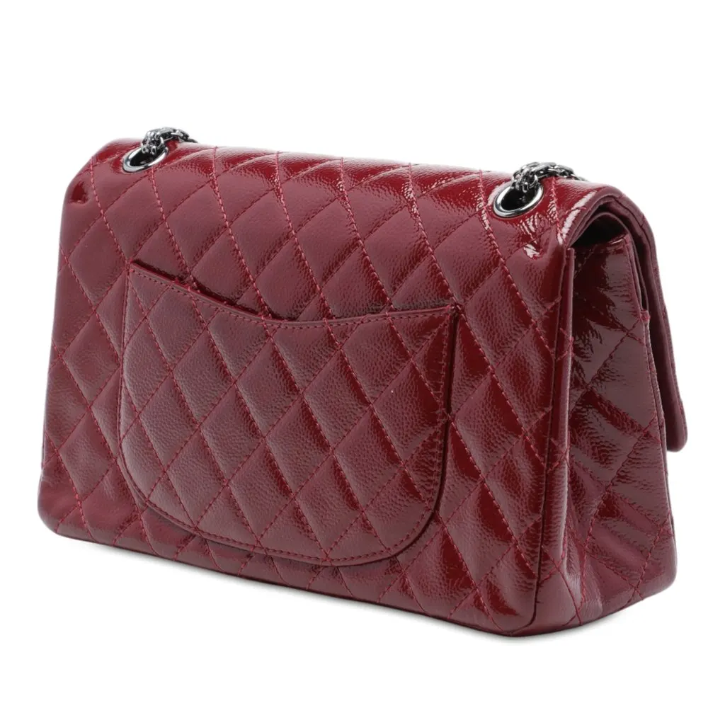Chanel Quilted Glazed Caviar Reissue 2.55 Double Flap 226 Red Leather Very good - Back View