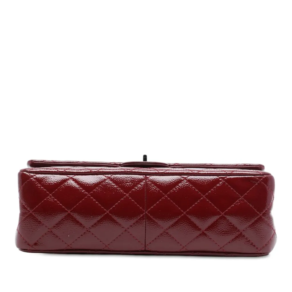 Chanel Quilted Glazed Caviar Reissue 2.55 Double Flap 226 Red Leather Very good - Inside View