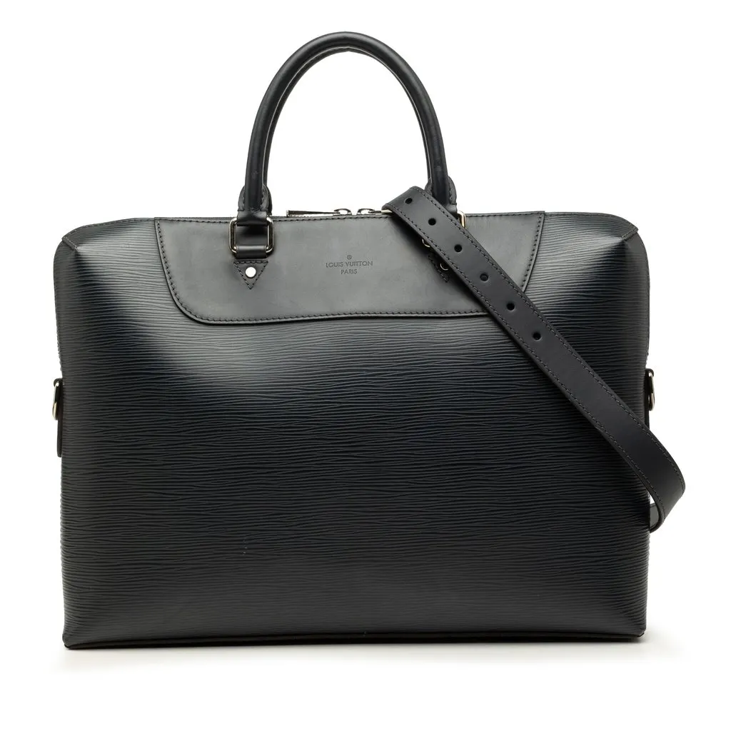Louis Vuitton Epi Porte Documents Jour Blue Leather Very good - Front View