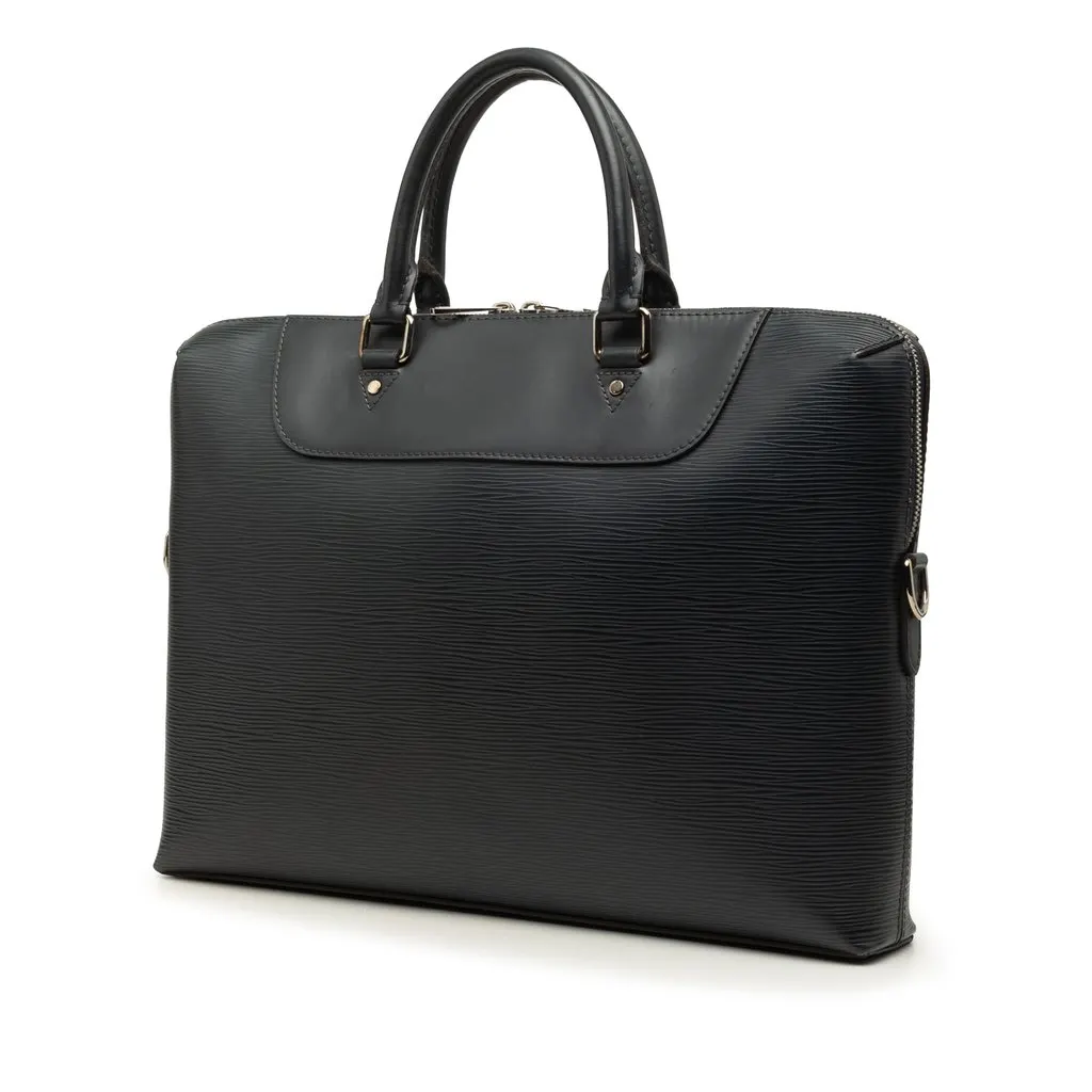 Louis Vuitton Epi Porte Documents Jour Blue Leather Very good - Back View