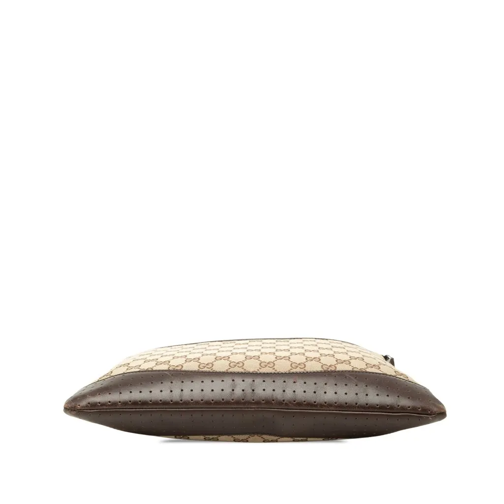 Gucci GG Canvas Perforated Crossbody Beige Canvas Good - Inside View