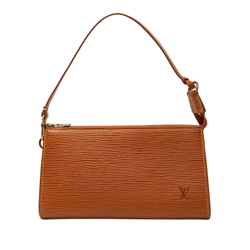 Louis Vuitton Epi Pochette Accessoires Brown Leather Good - Front View