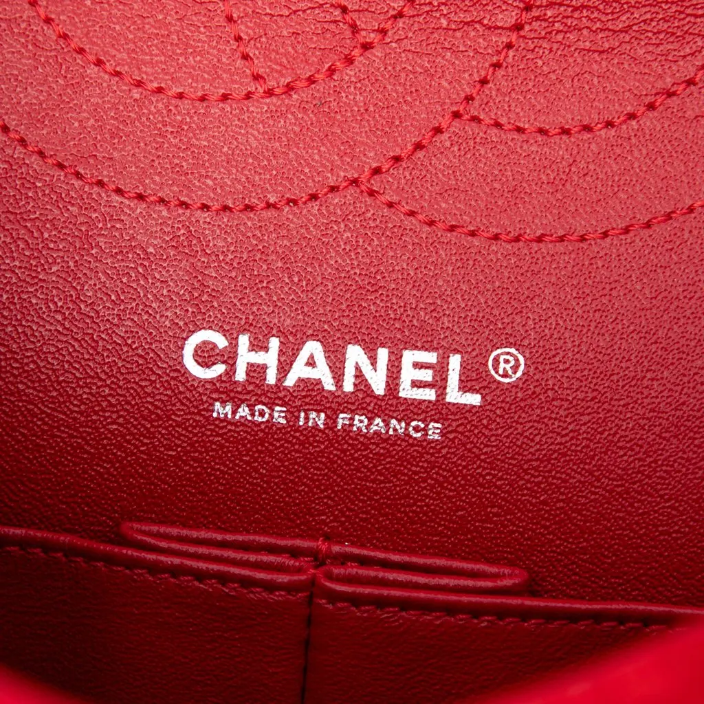 Chanel Quilted Suede Reissue 2.55 Double Flap 225 Red Leather Very good - Box View
